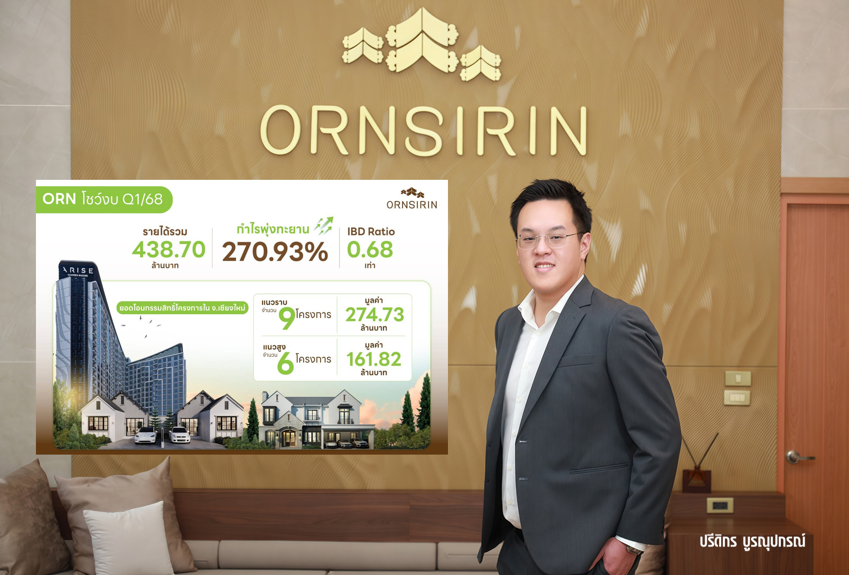ORN เปิดงบ Q1/68 รายได้ 438.70 ล้านบาท กำไรพุ่งทะยาน 270.93%